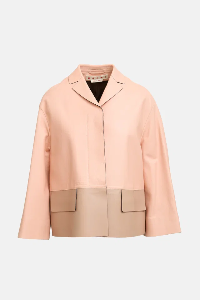 Marni Leather Colour Block Jacket in Leather from VSP Consignment
