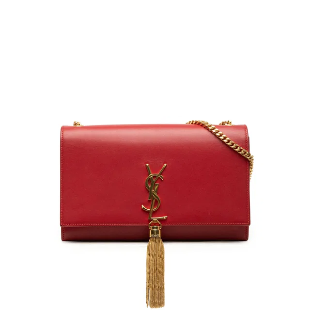 Red Saint Laurent Medium Smooth Calfskin Classic Monogram Kate Tassel Crossbody in Red Calfskin from Designer Revival, photo 1 of 1