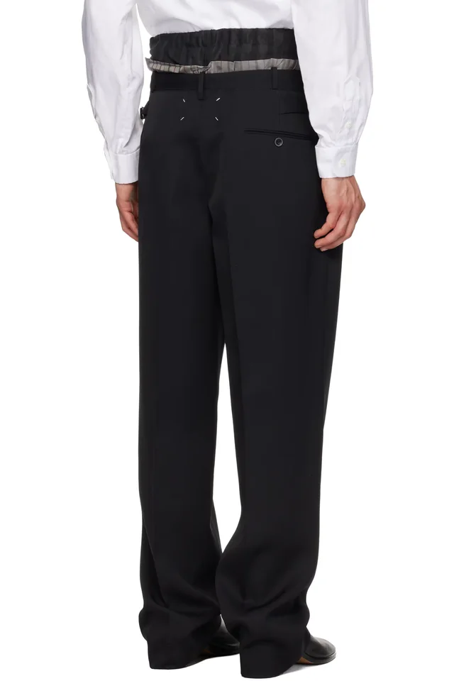 Maison Margiela Black 'Anonymity of the lining' Trousers, photo 3 of 4 from SSENSE