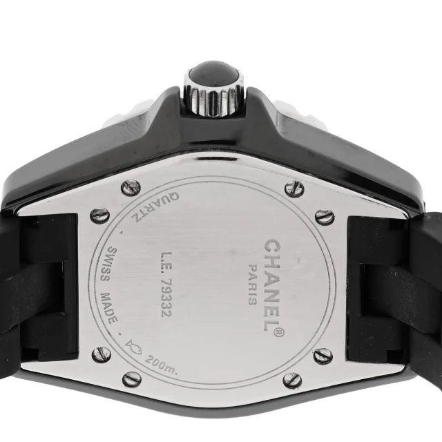 Chanel Stainless Steel Matte Ceramic 33mm J12 Quartz Watch Black in Black Ceramic from FASHIONPHILE, photo 4 of 4