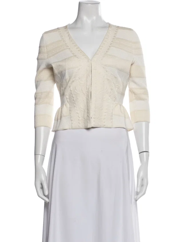 Alexander McQueen Patterned Jacket in white from The RealReal