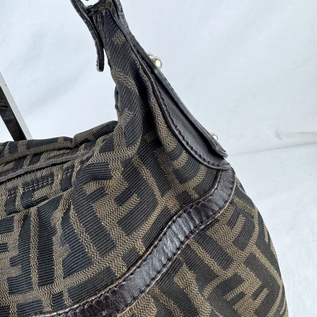 Fendi Tobacco Zucca Medium Chef Shoulder Bag in Calfskin leather, Metal, zucca canvas from Reowned, photo 3 of 13
