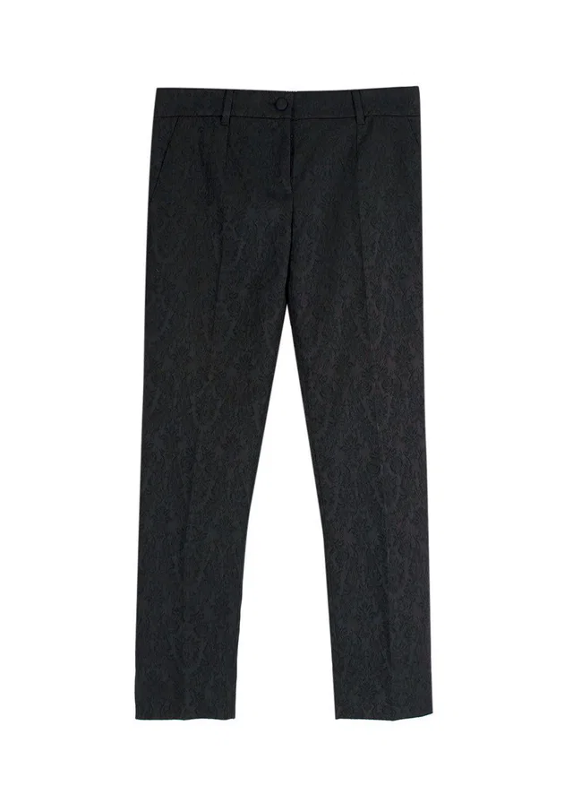 Dolce & Gabbana Black Jacquard Trousers in Black Nylon from HEWI