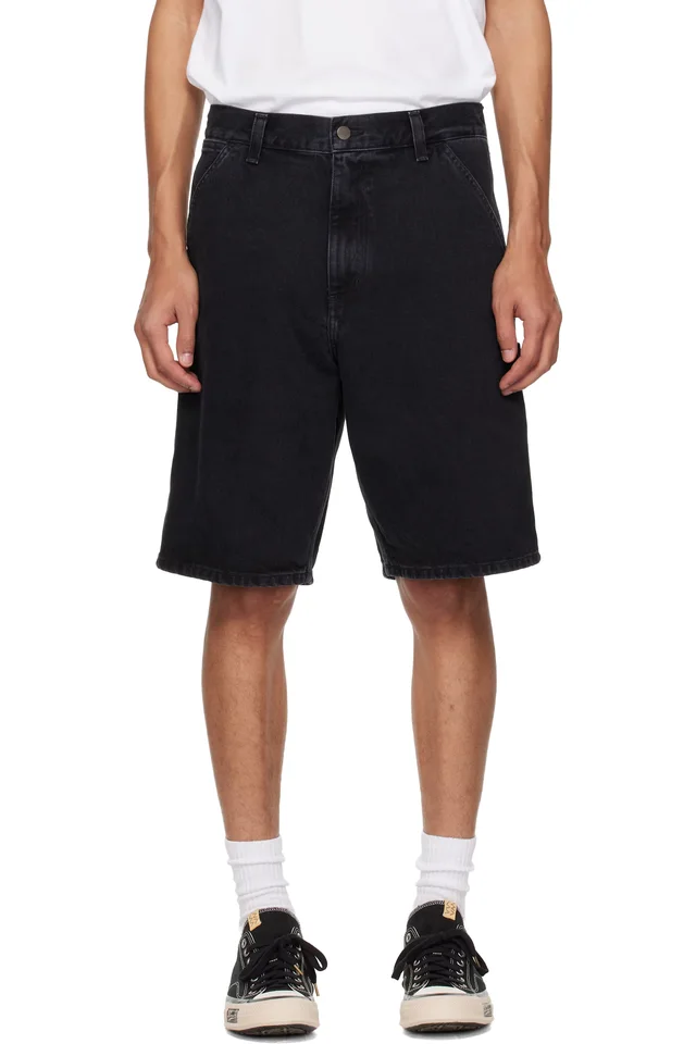 Carhartt Work In Progress Black Single Knee Denim Shorts, image 1 of 1 from SSENSE