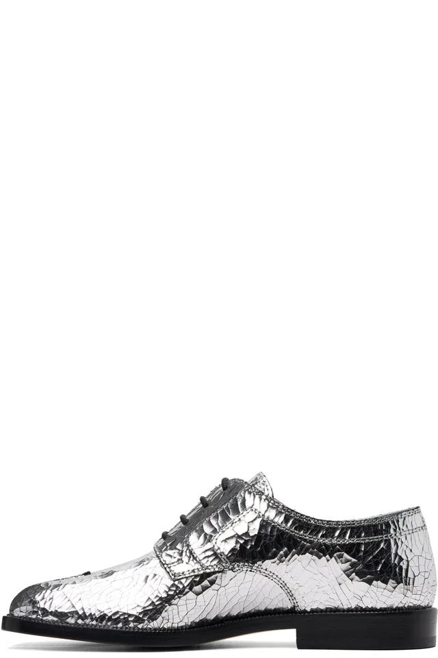 Maison Margiela Silver Tabi Broken Mirror Derbys, photo 3 of 3 from SSENSE