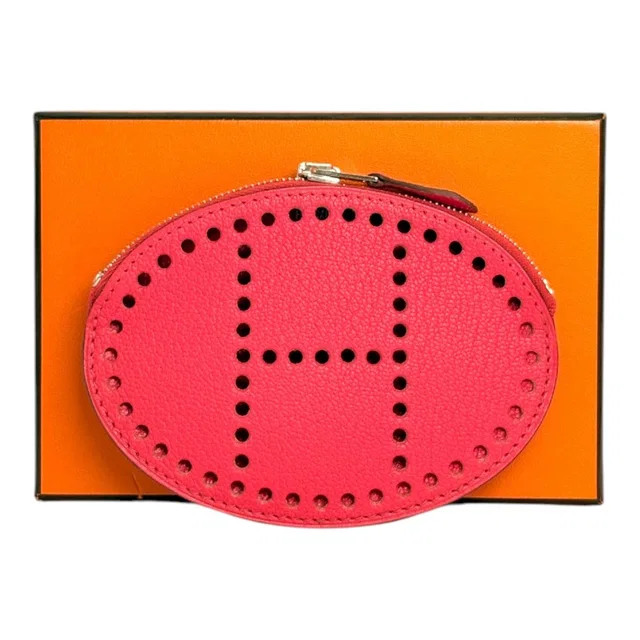 Hermès Pink Evelyne Leather Coin Purse in Pink Leather from Luxury Promise