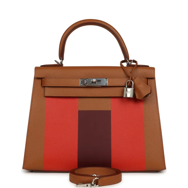 Hermès Kellygraphie Kelly Sellier 28 "Lettre H" Gold Epsom Palladium Hardware in Gold Epsom leather from Madison Avenue Couture