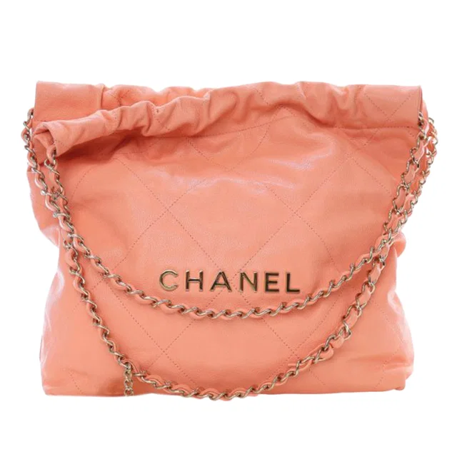 Pink Chanel Small Quilted Caviar 22 Handbag Tote Bag in Pink Caviar leather from Designer Revival