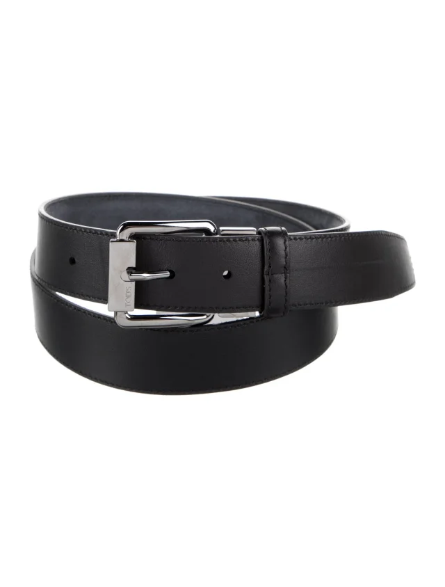 Tod's Wide Leather Belt in black Leather from The RealReal