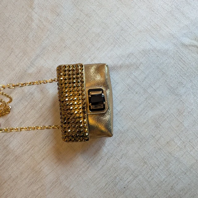 Judith Leiber Stunning Gold Crystal And Leather Evening Bag in gold Leather from Poshmark, photo 7 of 9