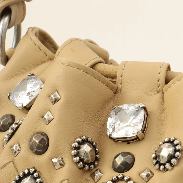 Bottega Veneta Bijoux Interlocking Handbag Beige in Beige Leather from VINTAGE QOO TOKYO, photo 11 of 11