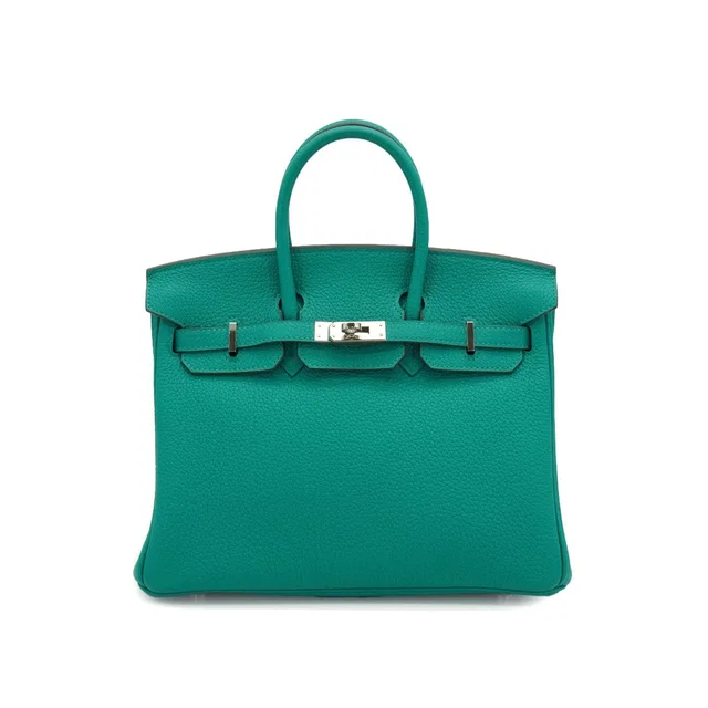 Hermès Birkin 25 Vert Verone Togo Hand Bag 2019 D Stamp Palladium Hardware in Green Togo leather from Luxury Promise