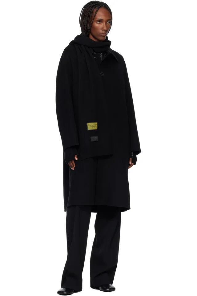 MM6 Maison Margiela Black Fisherman Knit Arm Warmers, photo 3 of 3 from SSENSE