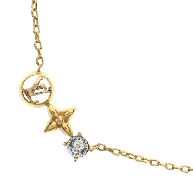 Louis Vuitton Petit Rhinestone Necklace Gold in Gold from The Reluxe