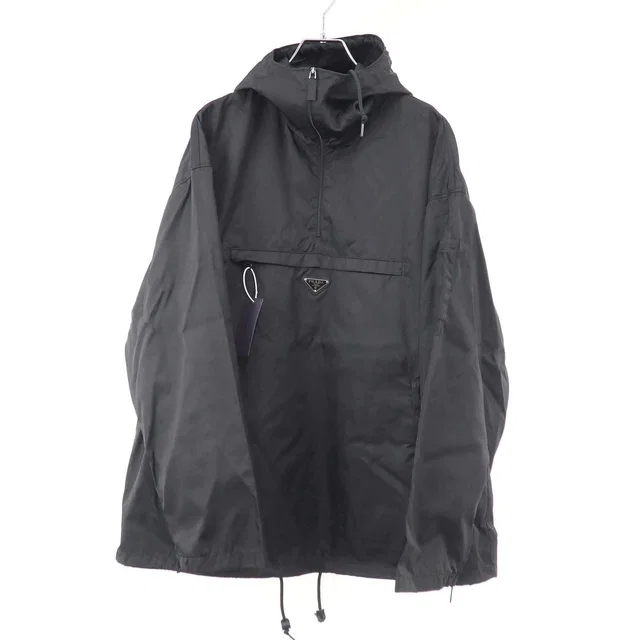 Prada Re-Nylon Anorak Hoodie Black in Black Nylon from The Reluxe