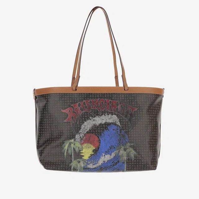 Balenciaga Graphic Coated Canvas Tote Bag — Gray Cotton in Grey Coated canvas from HEWI