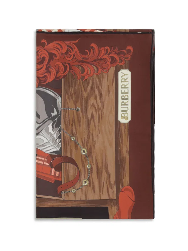 Burberry Scarf — Red Silk Scarfs in Red Silk from HEWI
