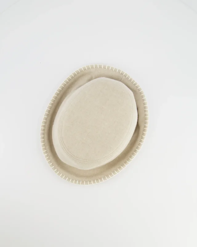 Hermès Corde, Ecru Wool and Cashmere Harper Point Avalon Bucket Hat Size 57 in Cashmere from Sellier, photo 3 of 10