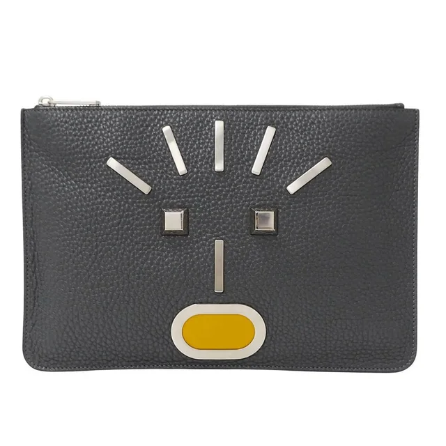 Fendi Handbag For Women And Men, Brand Name Clutch Bag, Second Leather, Charcoal Gray in gray Leather from Grailed, photo 1 of 1