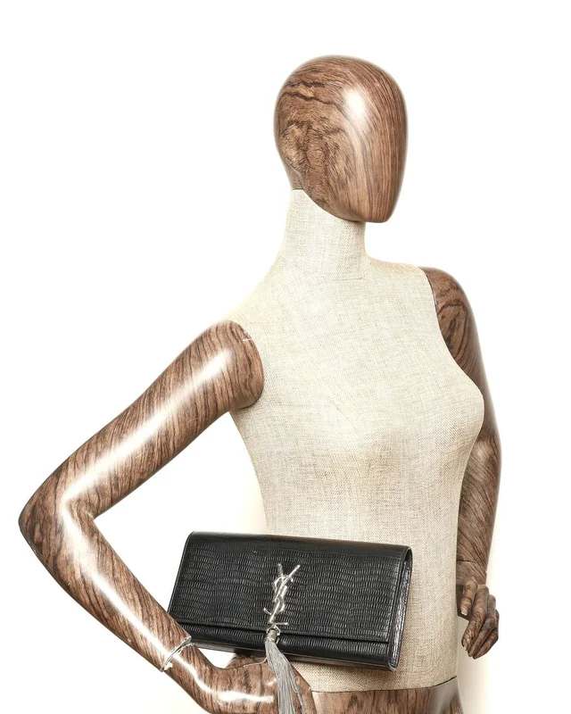 Saint Laurent Croc Kate Tassel Clutch Bag in Crocodile from A Retro Tale, photo 8 of 8