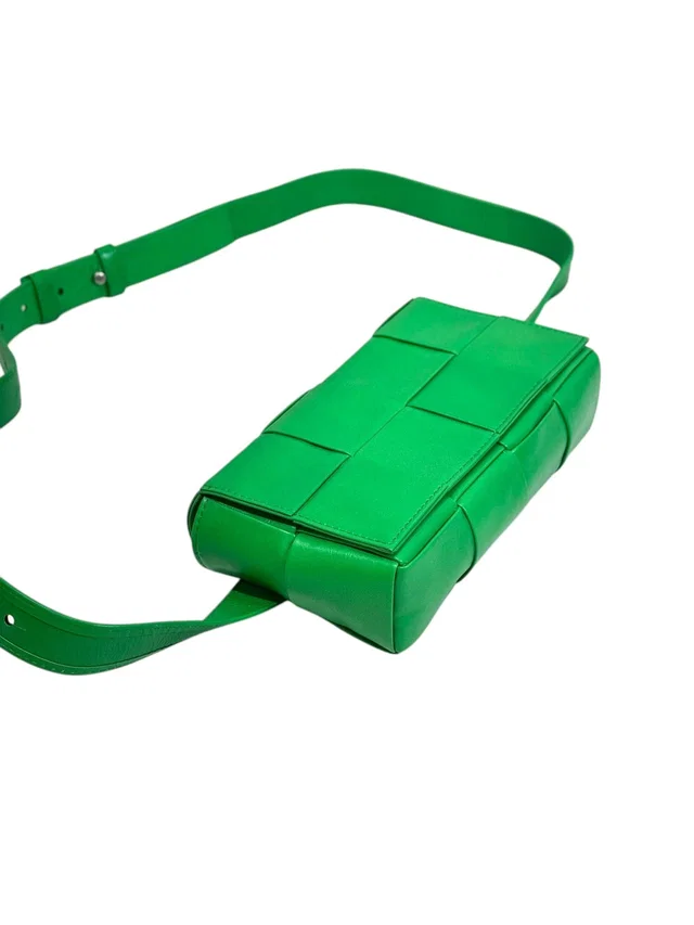 Bottega Veneta Cassette Mini Green Belt Bag in Green from Luxury Promise