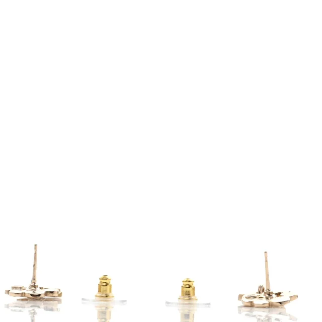 Chanel Crystal CC Flower Drop Earrings Gold in Gold from FASHIONPHILE, photo 3 of 5