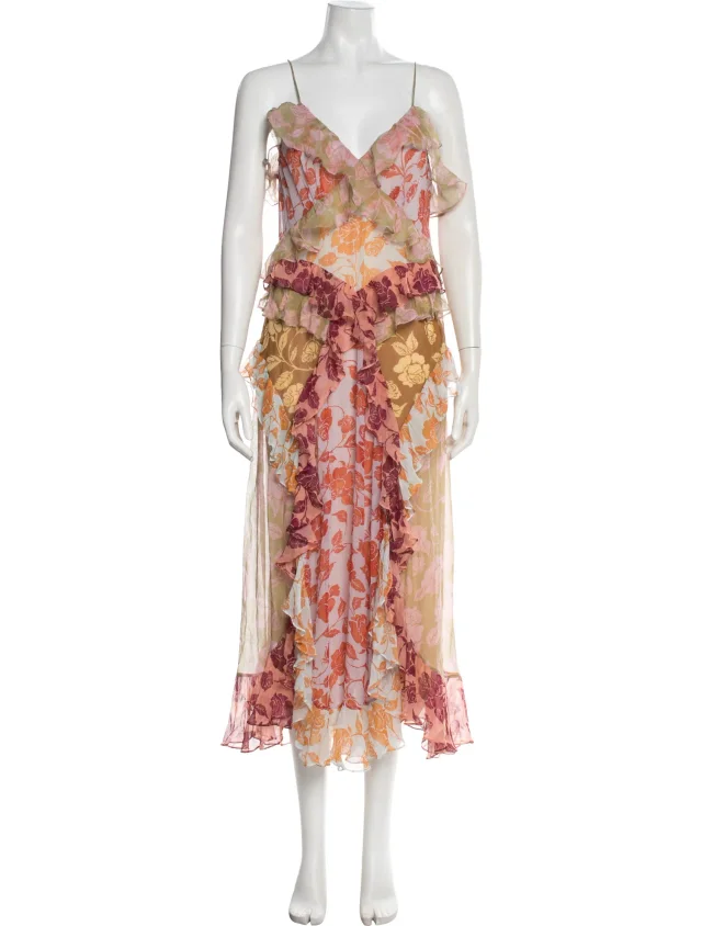 Zimmermann Silk Midi Length Dress in Silk from The RealReal