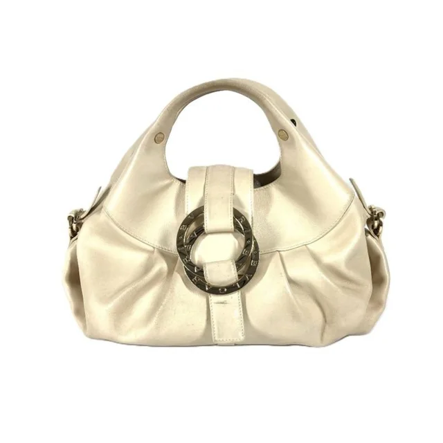 Bvlgari Handbag Chandra Logo Leather Beige in brown|neutral Leather from Poshmark