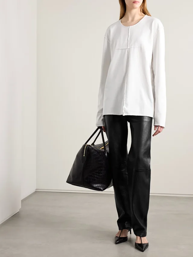 KHAITE Kit paneled cotton-jersey T-shirt in White, photo 2 of 2 from NET-A-PORTER (Canada)