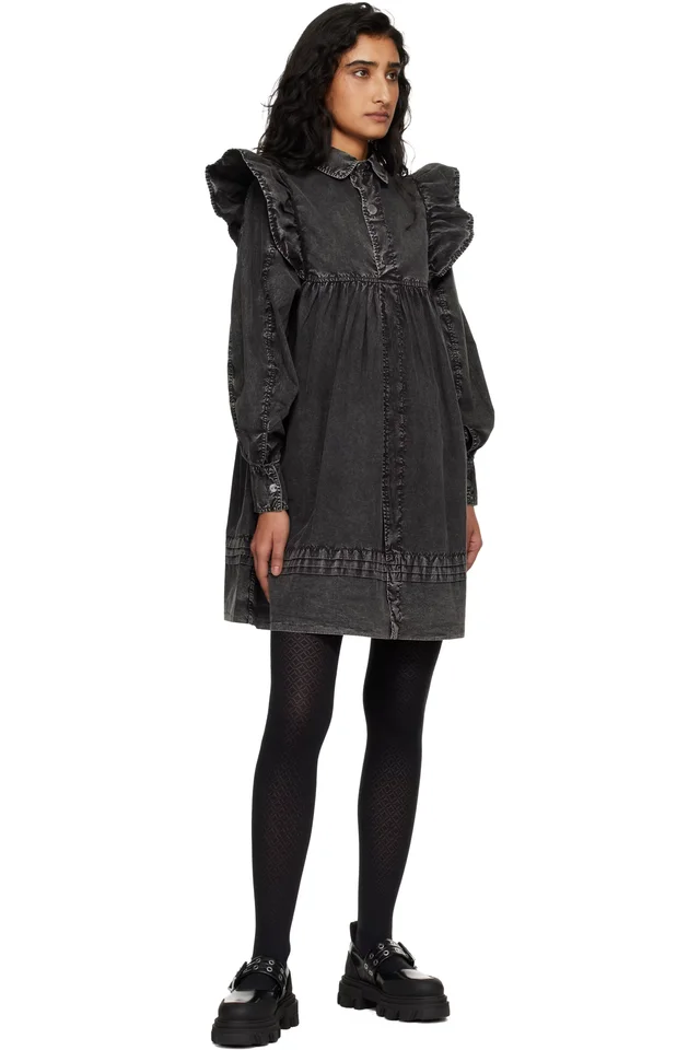 GANNI Black Cleated Ballerina Box Loafers, photo 5 of 5 from SSENSE