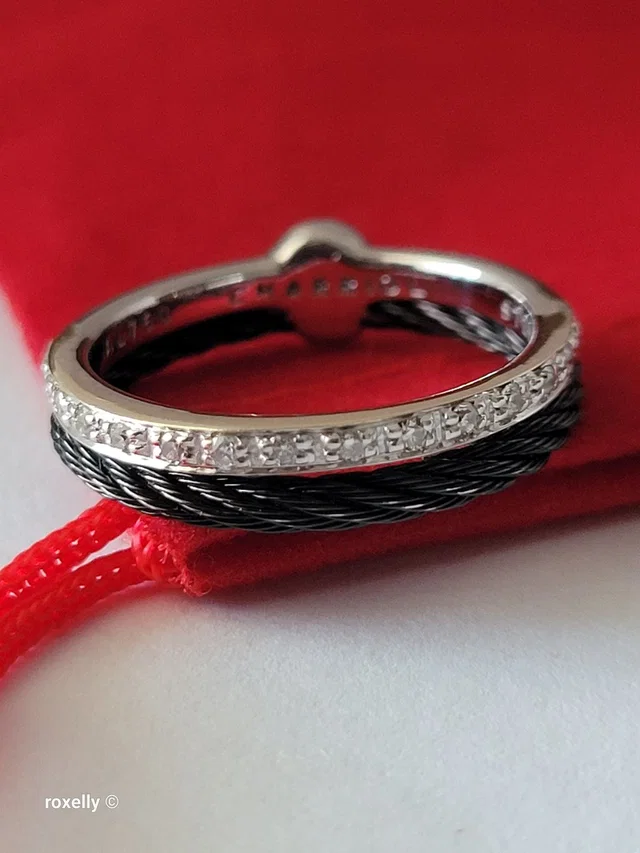 Charriol Ring 18k Solid Gold, Diamonds And Hypoallergenic Steel Ring in silver|black|gray from Poshmark