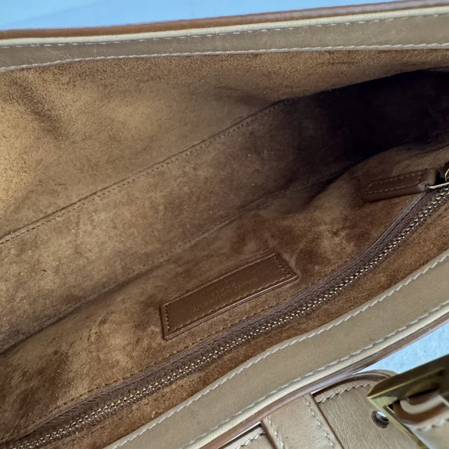 Saint Laurent Le 5 a 7 Hobo Shoulder Bag in Cowhide, Leather, Metal, vachetta leather from Reowned, photo 11 of 11