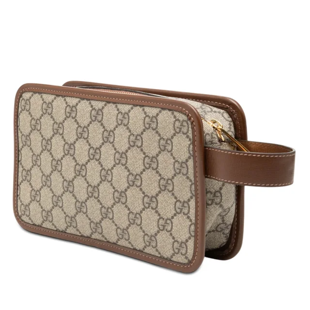 Beige Gucci GG Supreme Interlocking G Clutch in Beige Coated canvas from Designer Revival, photo 2 of 2
