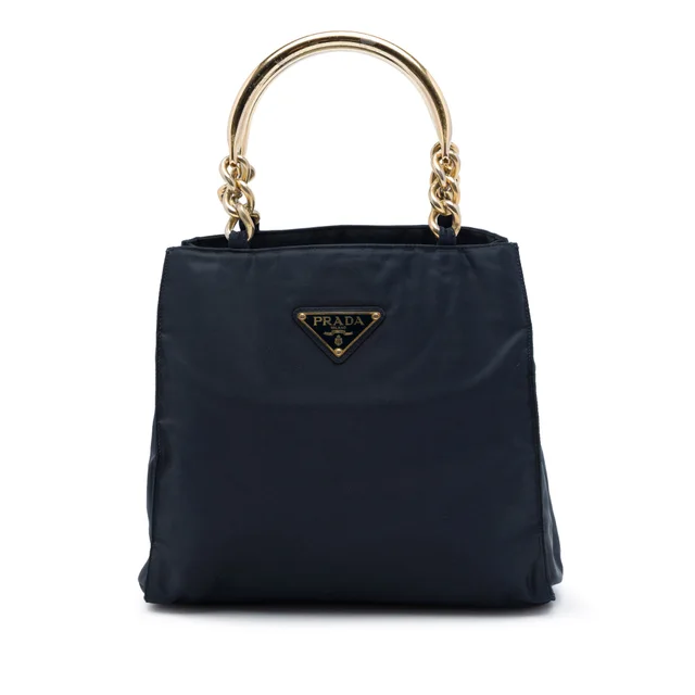 Blue Prada Tessuto Metal Handle Bag in Blue Nylon from Designer Revival, photo 1 of 1
