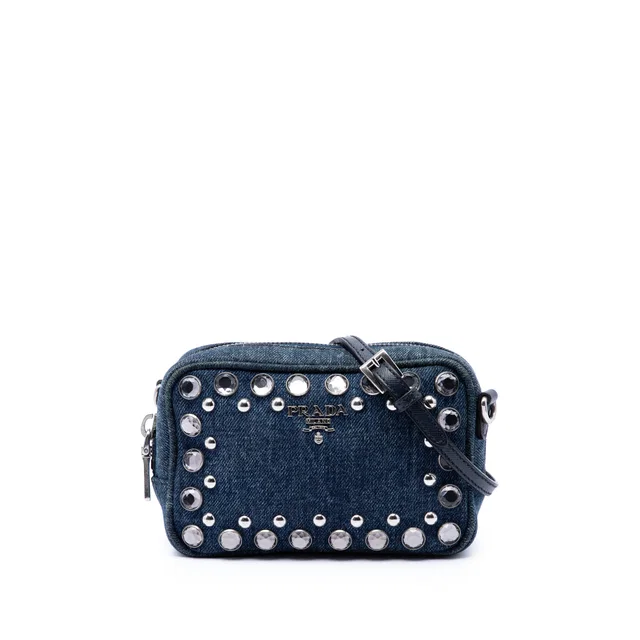 Blue Prada Mini Denim Borchie Bijoux Camera Bag in Blue Denim from Designer Revival, photo 1 of 1