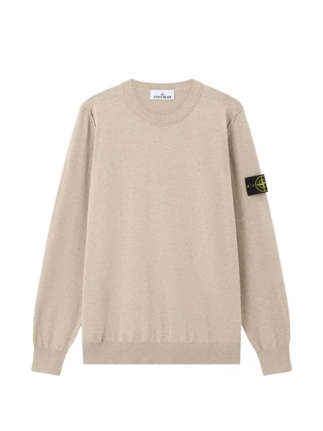 patch crew-neck sweater