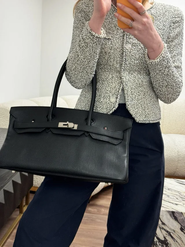 LONDON LOCATED* PRELOVED HERMÈS JPG SHOULDER BIRKIN BLACK Togo Leather in Black Togo leather from Luxury Promise, photo 8 of 31