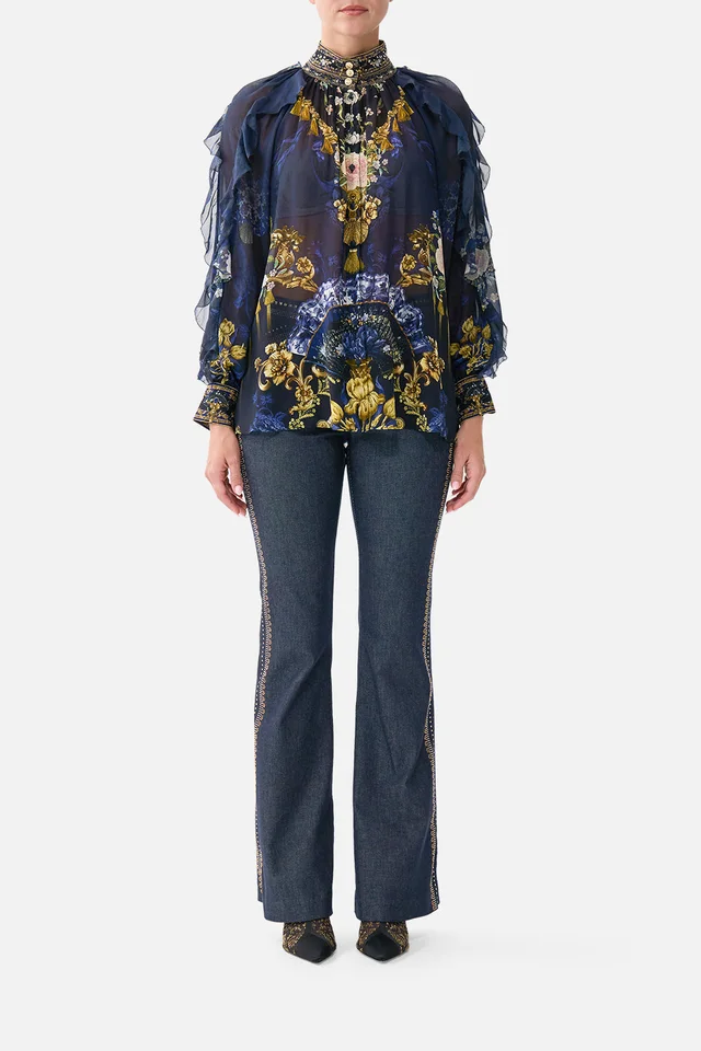 Camilla eBoutique RELAXED BLOUSE WITH FRILL SLEEVE DETAIL NOTES FROM THE BLUE ROOM from CAMILLA, photo 1 of 1