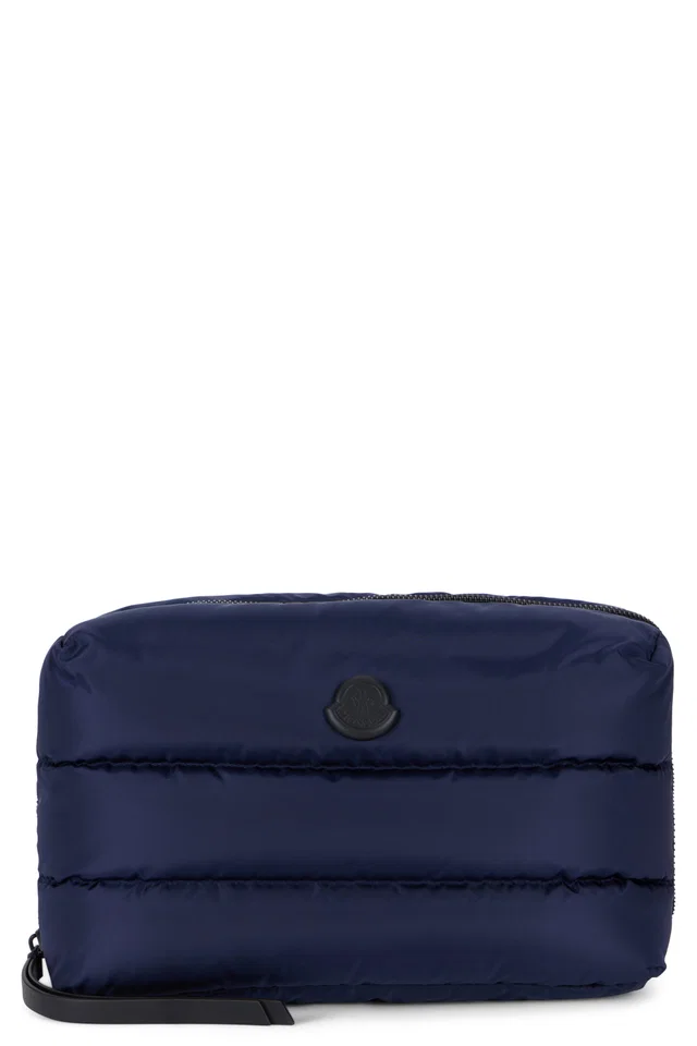 Moncler Quilted Padded Travel Wallet — Navy Polyamide in Navy from HEWI