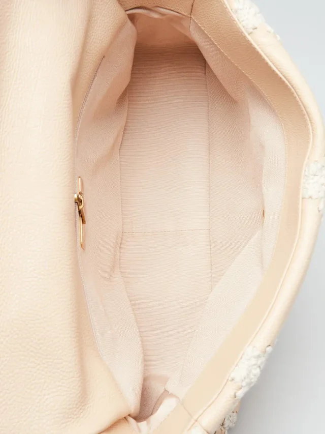 Beige Calfskin Leather Crochet Tweed Small Chanel 19 Bag in Beige Calfskin from Yoogis, photo 9 of 10