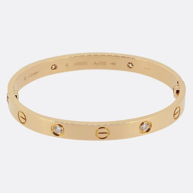 Cartier Four Diamond LOVE Bangle Size 16 from The Vintage Jeweller