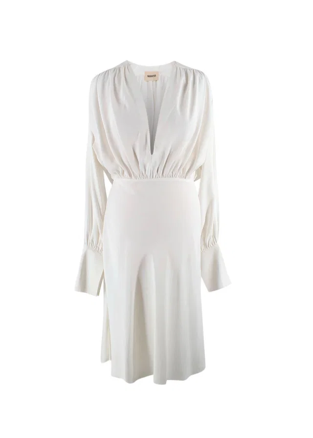 Khaite White Connie Midi Dress in White from HEWI
