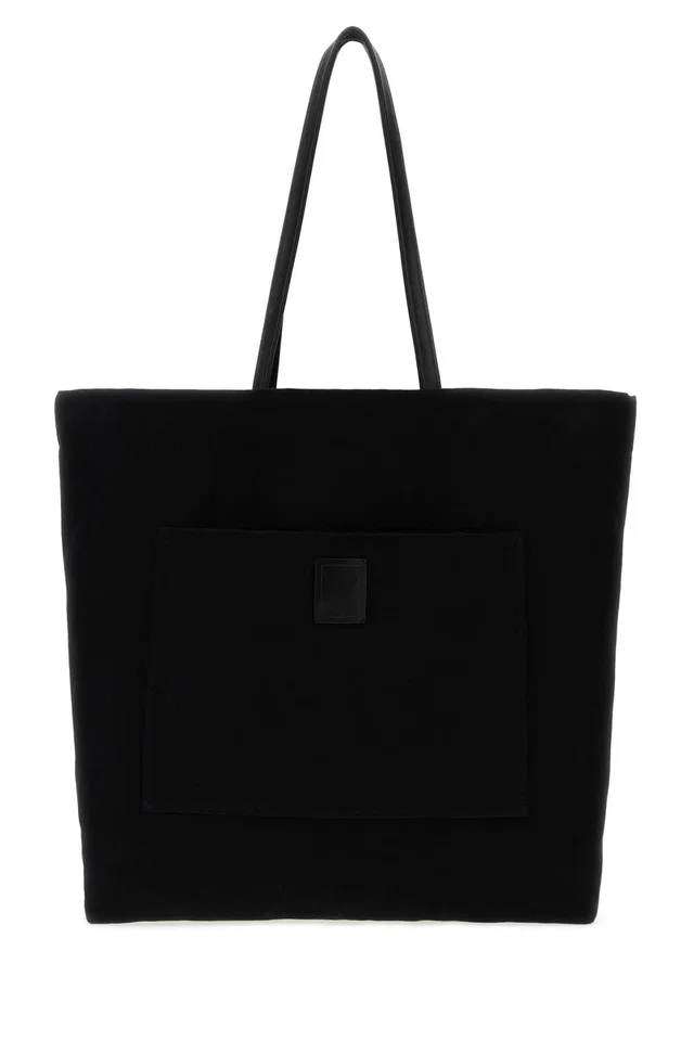 The Row Tote Bag — Black in Black Canvas from HEWI