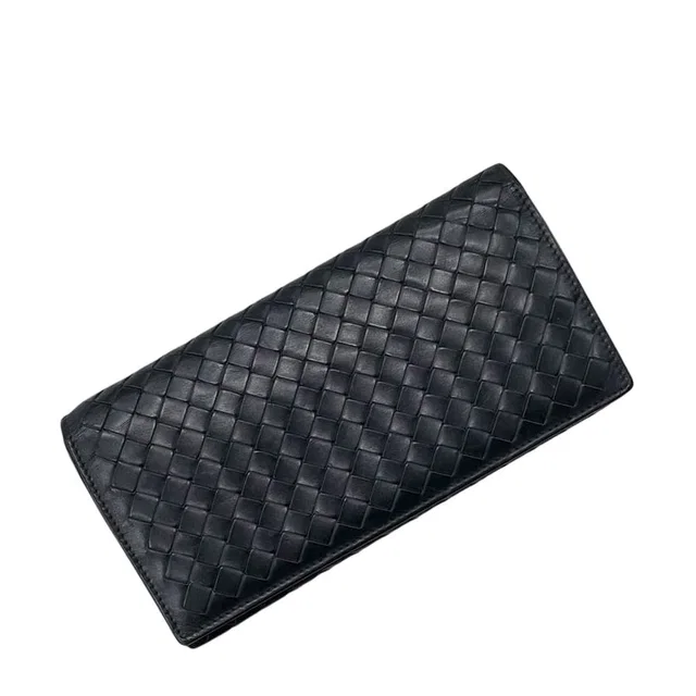 Bottega Veneta Bifold Wallet Black Intrecciato Leather in Black Woven leather from The Reluxe