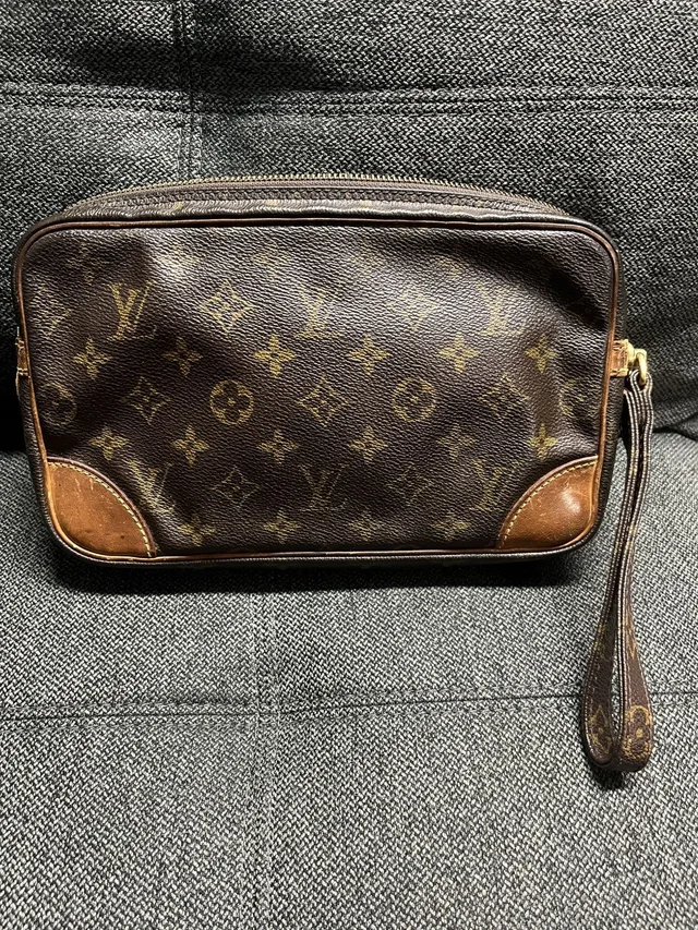 Louis Vuitton Marly Dragonne Monogram Clutch Bag in Brown in brown|red from Grailed