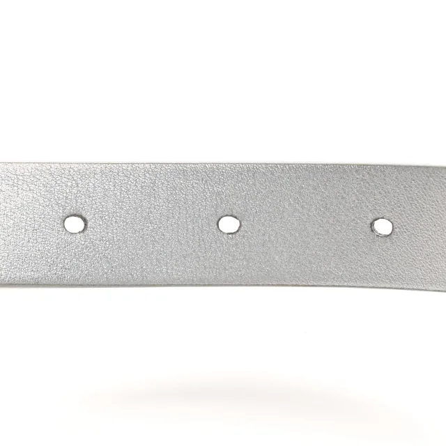 Dior Metallic Calfskin Saddle Belt 70 28 Silver in Silver Calfskin from FASHIONPHILE, photo 5 of 5