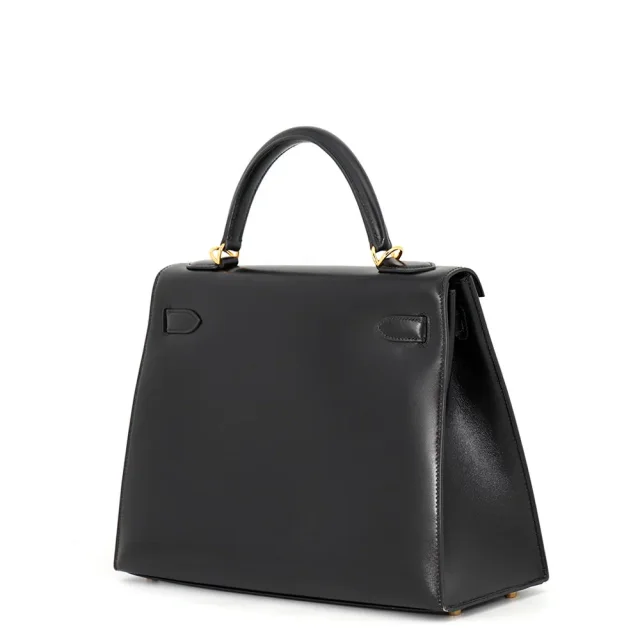 Hermès Kelly Sellier Black Box Calf Leather Size 32 in Black Box leather from GALLERY RARE, photo 3 of 21