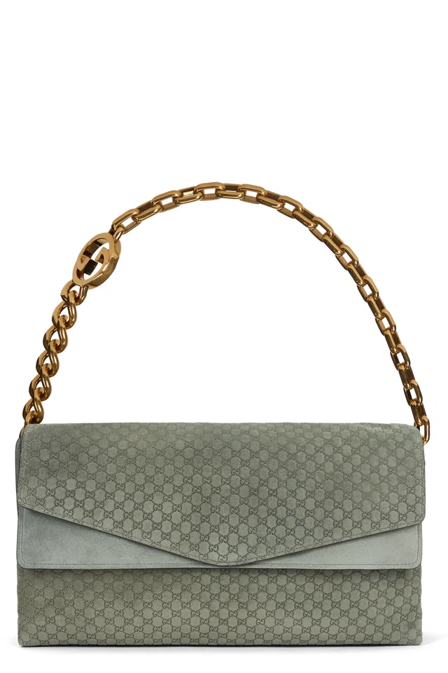 Gucci Gg Monogram Calfskin Shoulder Bag — Green Calf Skin in Green Calfskin from HEWI