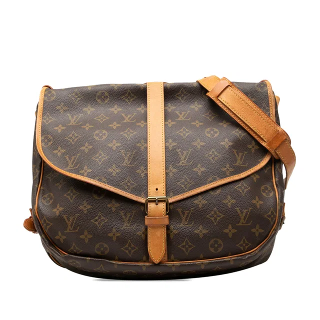 Brown Louis Vuitton Monogram Saumur 35 Crossbody Bag in Brown Coated canvas from Designer Revival