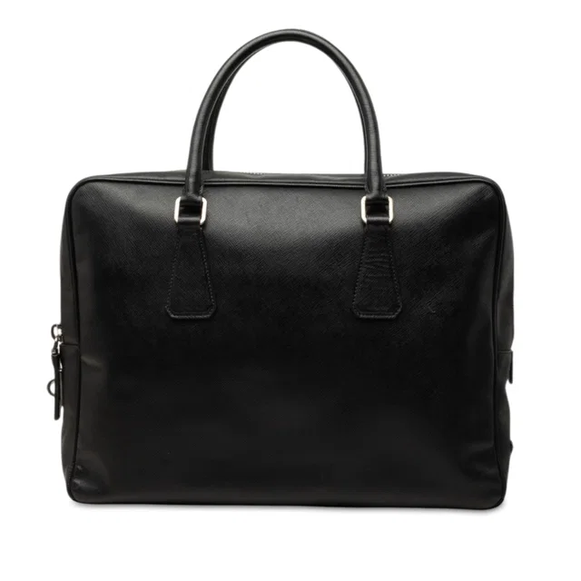 Black Prada Saffiano Business Bag in Black Saffiano leather from Designer Revival